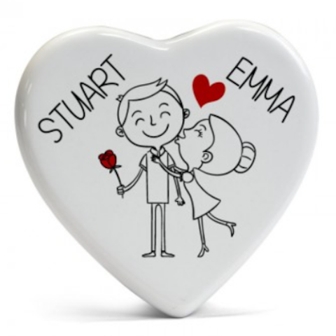 Printed Ceramic Heart Coasters