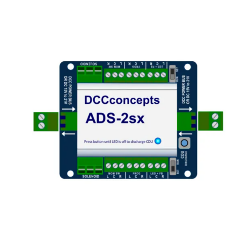 DCD-ADS-2sx DCC Concepts 2 Channel Solenoid Point Motor Accessory Decoder, with CDU